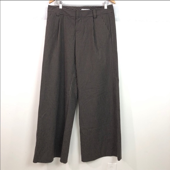 Alice + Olivia wide leg brown with pinstripes - Picture 8 of 8